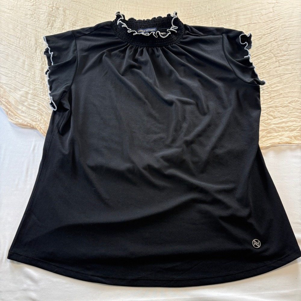 Adrienne Vittadini Women's Black Lightweight Professional/Dress Blouse Size XL